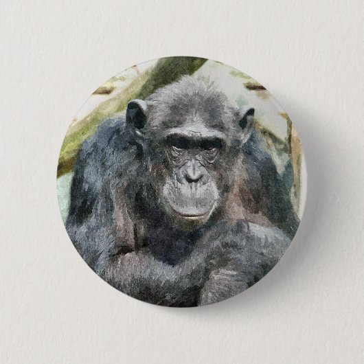 CHIMPANZES RONDE BUTTON 5,7 CM (Voorkant)