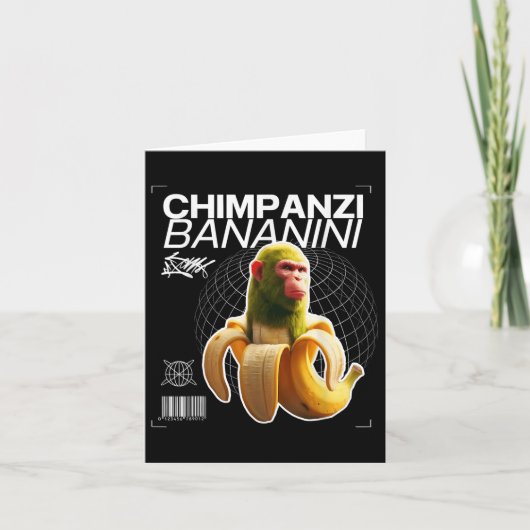 Chimpanzi Bananini Leuke Karakterkunst Kaart (Voorkant)