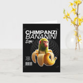 Chimpanzi Bananini Leuke Karakterkunst Kaart (Gele Bloem)