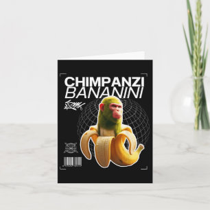 Chimpanzi Bananini Leuke Karakterkunst Kaart