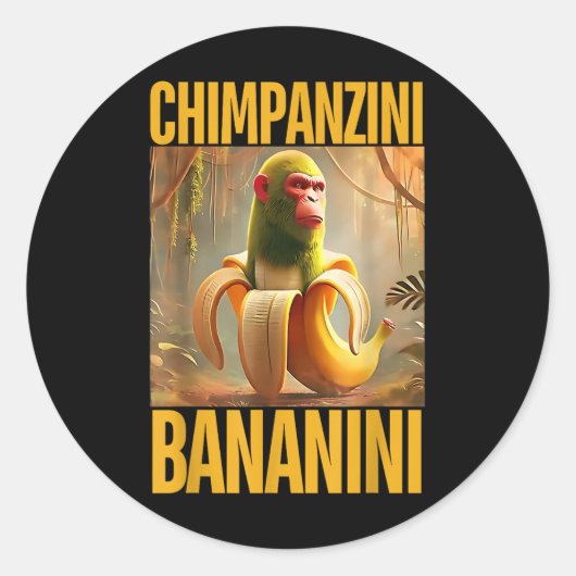 Chimpanzini Bananini Italiaans Brainrot Meme Boys  Ronde Sticker (Voorkant)