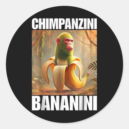Chimpanzini Bananini - Italiaanse Hersenrot Meme Ronde Sticker (Voorkant)