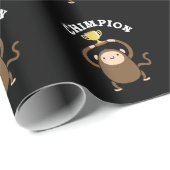 Chimpion Funny Champion Chimpanzee Pun Dark BG Cadeaupapier (Rol Hoek)