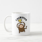 Chimpion Funny Champion Chimpanzee Pun Koffiemok (Links)