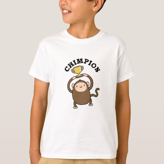 Chimpion Funny Champion Chimpanzee Pun T-shirt (Voorkant)