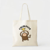 Chimpion Funny Champion Chimpanzee Pun Tote Bag (Voorkant)
