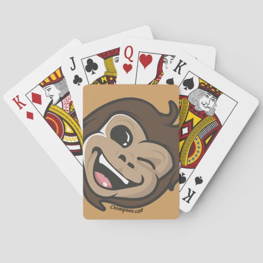 Chimpsee Cute Monkey Schattig Face Pokerkaarten (Achterkant)