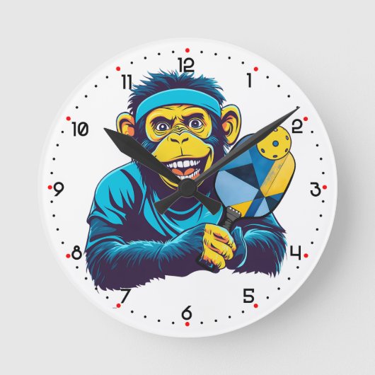 Chimpy Smash Pickleball Ronde Klok (Voorkant)