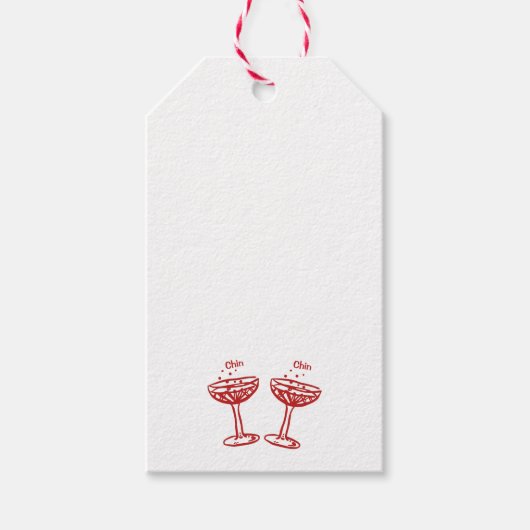Chin Chin Champagne Party Gift Labels Cadeaulabel (Voorkant)