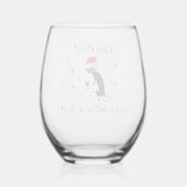 Chin Chin en een fles Zin Funny Wine Cat Wijnglas Zonder Voet (Achterkant)