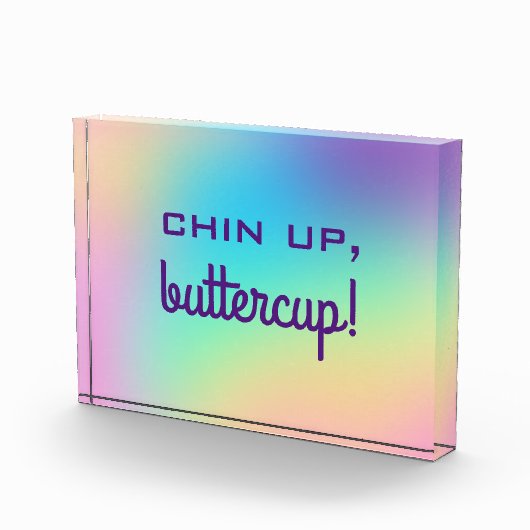 Chin omhoog, Buttercup! Rainbooggradiënt Fotoblokken (Rechts)