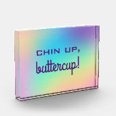 Chin omhoog, Buttercup! Rainbooggradiënt Fotoblokken (Links)