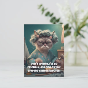 "Chin Scratches Alsjeblieft" Funny Cat Lover Feestdagenkaart