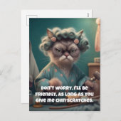 "Chin Scratches Alsjeblieft" Funny Cat Lover Feestdagenkaart (Voorkant / Achterkant)