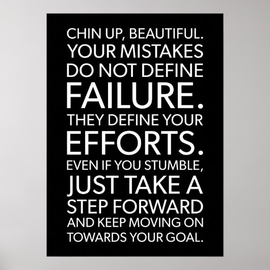 Chin Up Beauful - Succes Motivatie Poster (Voorkant)