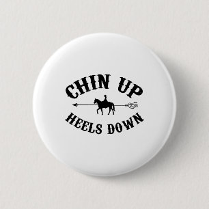 Chin Up Heels Down Paard Paardrijden Paardrijden P Ronde Button 5,7 Cm
