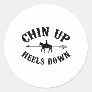 Chin Up Heels Down Paard Paardrijden Paardrijden P Ronde Sticker