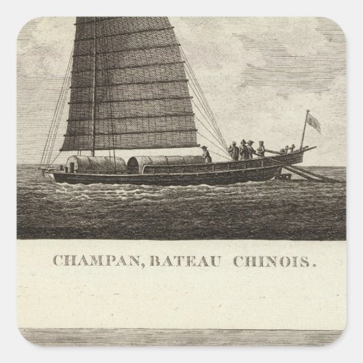China 3 vierkante sticker (Voorkant)