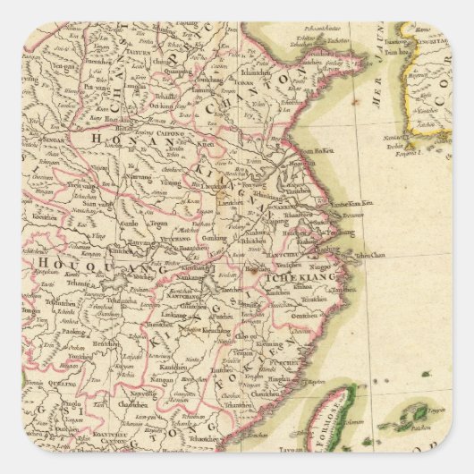 China 5 vierkante sticker (Voorkant)