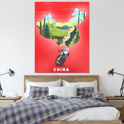 China Afbeelding reisposter Canvas Afdruk (Insitu (Slaapkamer))