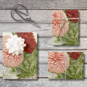 China Asters – Exquise Bloemrijke Botanische Inpakpapier Vel