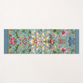 china aziatisch boeket roze op aqua blauw yogamat (Voorkant (horizontaal))