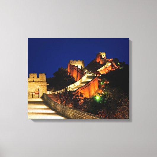 China, Badaling, Grote Muur, uitzicht op Canvas Afdruk (Voorkant)