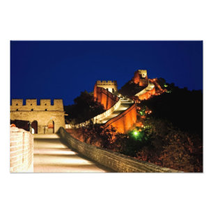 China, Badaling, Grote Muur, uitzicht op Foto Afdruk