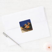 China, Badaling, Grote Muur, uitzicht op Vierkante Sticker (Envelop)