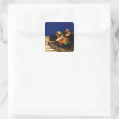 China, Badaling, Grote Muur, uitzicht van Vierkante Sticker (Tas)