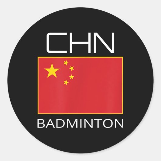 China Badminton Team Fan Gift Chinese atleet Chn Ronde Sticker (Voorkant)