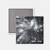 China, Bamboe Forest (Fridge Magnet) Magneet (Voorkant / Achterkant)