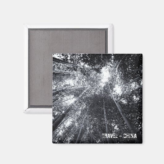 China, Bamboe Forest (Fridge Magnet) Magneet (Voorkant / Achterkant)