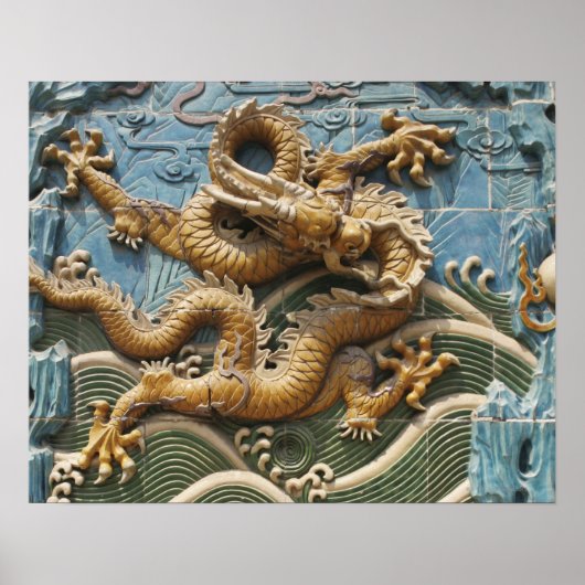 China, Beijing, Beihai Park, Nine Dragon Screen, Poster (Voorkant)