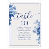 China Blauw Bloemen Tafel Zitgrafiek Kaart (Voorkant)