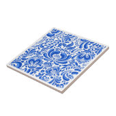 China blauw keramische tegel / onderzetter tegeltje (Zijkant)