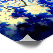 China blauw, Natuur fotografie, blauwe bomen, maan Poster (Hoek)