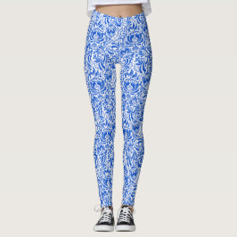 China blauwe en witte Leggings