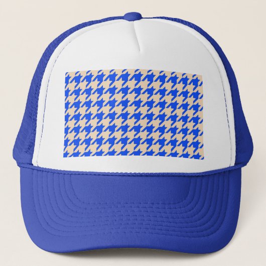 China Blauwe Houndstooth Trucker Pet (Voorkant)