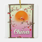 China Bloesem Zonsondergang Keramisch Ornament (Voorkant)