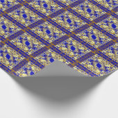 China Blue en Gold Cadeaupapier (Hoek)