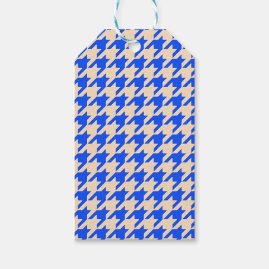 China Blue Houndstooth Cadeaulabel (Voorkant)