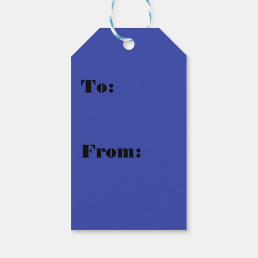 China Blue Houndstooth Cadeaulabel (Achterkant)