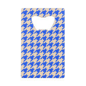 China Blue Houndstooth Creditkaart Flessenopener (Voorkant)