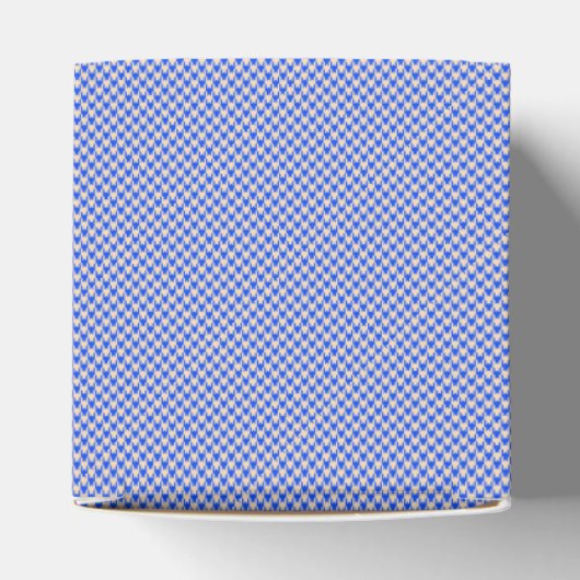 China Blue Houndstooth Favor Box Bedankdoosjes (Bovenkant)