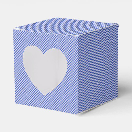 China Blue Houndstooth Favor Box Bedankdoosjes (Voorkant Zijde)