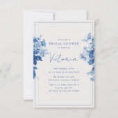 China Blue Waterverf Floral Vrijgezellenfeest Kaart (Voorkant)