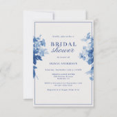 China Blue Waterverf Floral Vrijgezellenfeest Kaart (Voorkant)