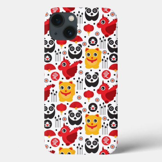 China boft kat, draak en panda Case-Mate iPhone case (Achterkant)