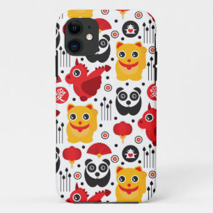 China boft kat, draak en panda iPhone 11 hoesje